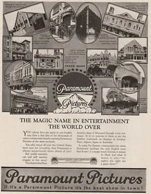 ORIG VINTAGE MAGAZINE AD/ 1923 PARAMOUNT PICTURES ADillustrator- N/A