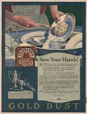 ORIG. VINTAGE MAGAZINE AD: 1924 GOLD DUST SOAP POWDER ADillustrator- H.  Hymer