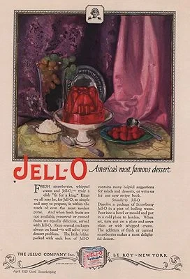ORIG VINTAGE MAGAZINE AD/ 1925 JELL-O DESSERT ADillustrator- Marion  Powers