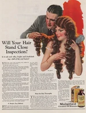 ORIG VINTAGE MAGAZINE AD/ 1925 MULSIFIED SHAMPOO ADillustrator- Will  Grefe