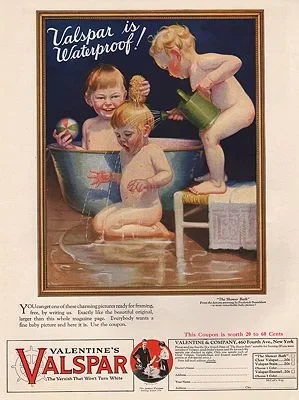 ORIG VINTAGE MAGAZINE AD/ 1925 VALSPAR VARNISH ADillustrator- Frederick   Donaldson