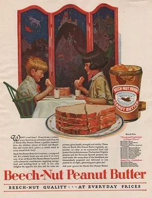 ORIG VINTAGE MAGAZINE AD/ 1927 BEECH-NUT PEANUT BUTTER ADillustrator- N/A
