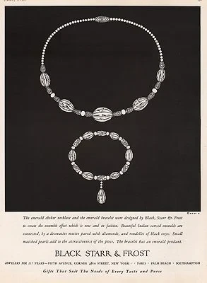 ORIG VINTAGE MAGAZINE AD/ 1927 BLACK STARR & FROST JEWELRY ADillustrator- Rene  Clarke