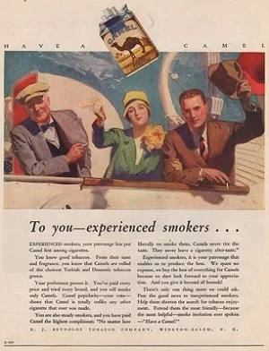 ORIG VINTAGE MAGAZINE AD/ 1927 CAMELS CIGARETTE ADillustrator- N/A