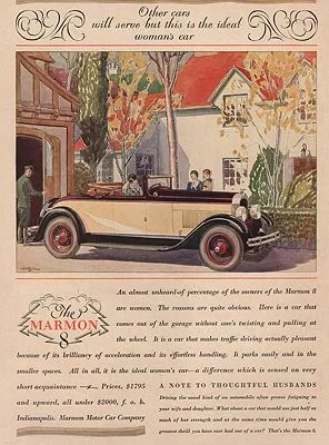 ORIG VINTAGE MAGAZINE AD/ 1927 MARMON 8 CAR ADillustrator- Malcolm Daniel  Charleson