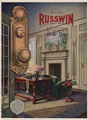 ORIG. VINTAGE MAGAZINE AD: 1927 RUSSWIN HARDWARE ADillustrator- N/A