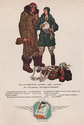 ORIG VINTAGE MAGAZINE AD/ 1928 CHESTERFIELD CIGARETTES ADillustrator- Saul   Tepper
