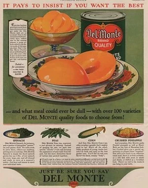 ORIG VINTAGE MAGAZINE AD/ 1928 DEL MONTE ADillustrator- N/A