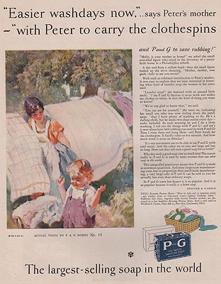ORIG VINTAGE MAGAZINE AD/ 1928 PROCTOR & GAMBLE SOAP ADillustrator- Haddon  Sunblom