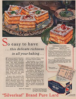 ORIG VINTAGE MAGAZINE AD/ 1928 SWIFT'S SILVERLEAF LARD ADillustrator- N/A