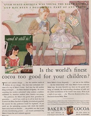 ORIG VINTAGE MAGAZINE AD/ 1929 BAKER'S COCOA ADillustrator- N/A