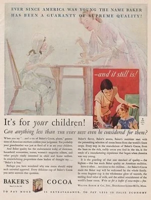 ORIG VINTAGE MAGAZINE AD/ 1929 BAKER'S COCOA ADillustrator- N/A