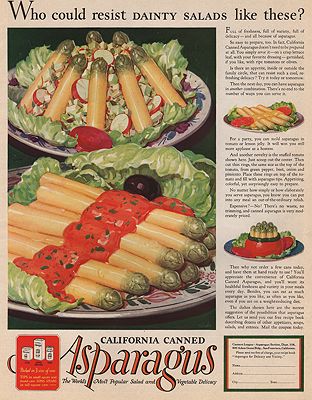 ORIG VINTAGE MAGAZINE AD/ 1929 CALIFORNIA ASPARAGUS ADillustrator- N/A