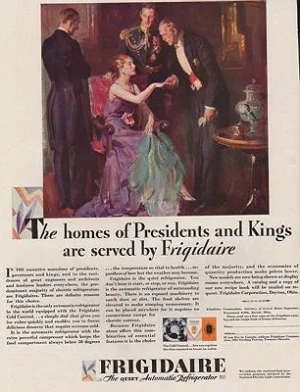 ORIG VINTAGE MAGAZINE AD/ 1929 FRIGIDAIRE REFRIGERATOR ADillustrator- Pruett  Carter