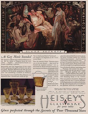 ORIG VINTAGE MAGAZINE AD/ 1929 HEISEY'S GLASSWARE ADillustrator- Gustaf  Tenggren