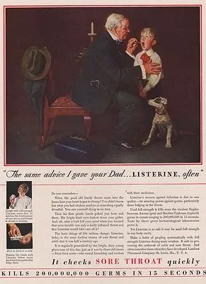 ORIG VINTAGE MAGAZINE AD/ 1929 LISTERINE ADillustrator- Norman  Rockwell