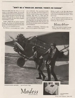 ORIG VINTAGE MAGAZINE AD/ 1929 MODESS  ADillustrator- N/A