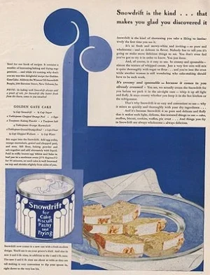ORIG VINTAGE MAGAZINE AD/ 1929 SNOWDRIFT ADillustrator- Rene  Clarke