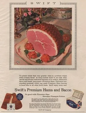 ORIG VINTAGE MAGAZINE AD/ 1929 SWIFT'S PREMIUM HAM ADillustrator- N/A