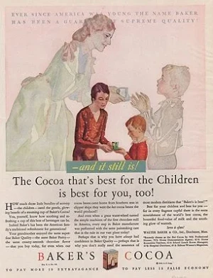 ORIG VINTAGE MAGAZINE AD/ 1930 BAKER'S COCOA ADillustrator- N/A