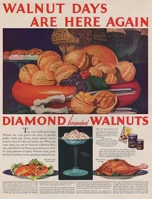ORIG VINTAGE MAGAZINE AD/ 1930 DIAMOND WALNUTS ADillustrator- N/A