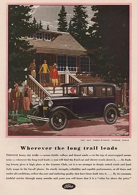 ORIG VINTAGE MAGAZINE AD/ 1930 FORD SEDAN CAR ADillustrator- James  Williamson