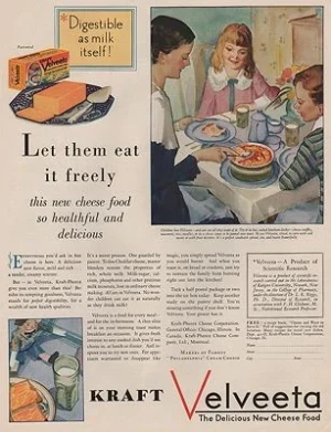 ORIG VINTAGE MAGAZINE AD/ 1930 KRAFT VELVEETA CHEESE ADillustrator- N/A