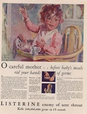 ORIG VINTAGE MAGAZINE AD/ 1930 LISTERINE ADillustrator- Edwin  Henry