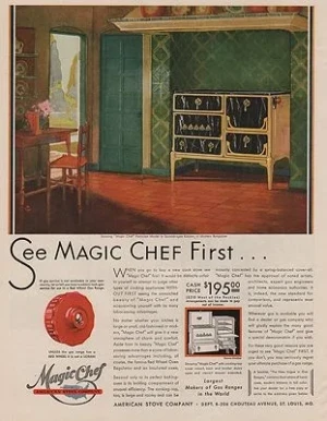 ORIG VINTAGE MAGAZINE AD/ 1930 MAGIC CHEF STOVE ADillustrator- N/A