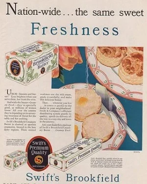 ORIG VINTAGE MAGAZINE AD/ 1930 SWIFT'S BROOKFIELD BUTTER ADillustrator- N/A