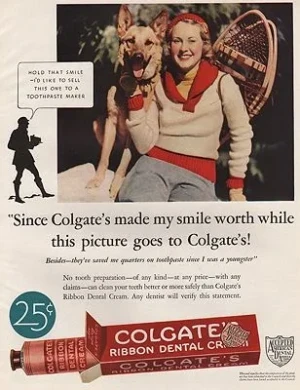 ORIG. VINTAGE MAGAZINE AD: 1930s COLGATE TOOTHPASTE ADillustrator- N/A