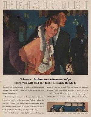 ORIG VINTAGE MAGAZINE AD/ 1931 BUICK EIGHT CAR ADillustrator- Roy  Spreter