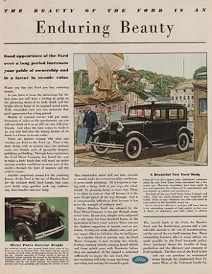 ORIG VINTAGE MAGAZINE AD/ 1931 FORD CAR ADillustrator- James  Williamson