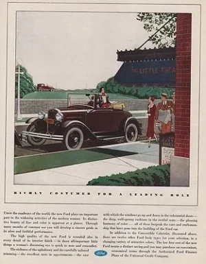 ORIG VINTAGE MAGAZINE AD/ 1931 FORD CONVERTIBLE CABRIOLET ADillustrator- James  Williamson