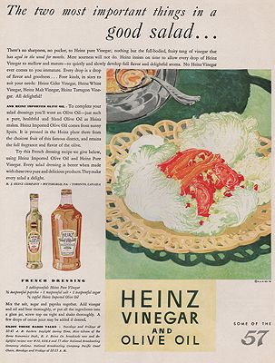 ORIG VINTAGE MAGAZINE AD/ 1931 HEINZ VINEGAR & OIL ADillustrator- N/A