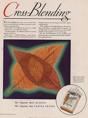 ORIG VINTAGE MAGAZINE AD/ 1932 CHESTERFIELD CIGARETTE ADillustrator- N/A