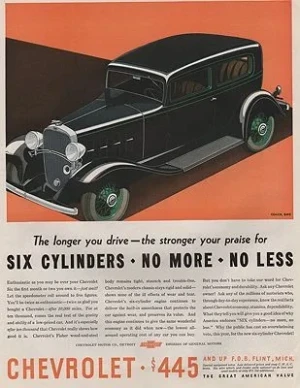 ORIG VINTAGE MAGAZINE AD/ 1932 CHEVROLET CAR ADillustrator- Ronald  Mcleod