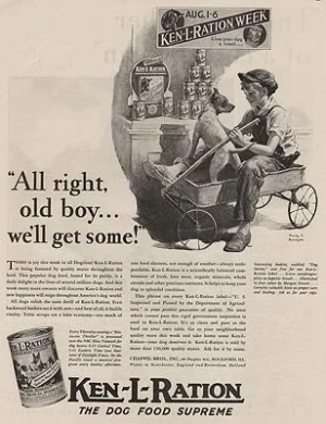 ORIG VINTAGE MAGAZINE AD/ 1932 KEN-L-RATION DOG FOOD ADillustrator- Victor C.  Anderson