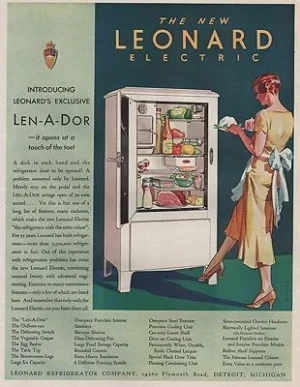 ORIG VINTAGE MAGAZINE AD/ 1932 LEONARD REFRIGERATOR ADillustrator- N/A