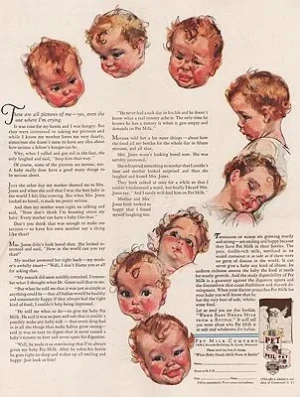 ORIG VINTAGE MAGAZINE AD/ 1932 PET MILK ADillustrator- Maud Tousey  Fangel