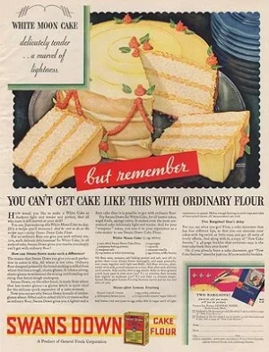 ORIG VINTAGE MAGAZINE AD/ 1932 SWANS DOWN CAKE FLOUR ADillustrator- Walter  Frame