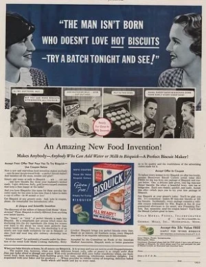 ORIG VINTAGE MAGAZINE AD/ 1933 BISQUICK AD illustrator- N/A