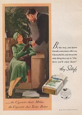 ORIG VINTAGE MAGAZINE AD/ 1933 CHESTERFIELD CIGARETTES ADillustrator- N/A
