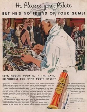 ORIG VINTAGE MAGAZINE AD/ 1933 IPANA TOOTHPASTE ADillustrator- Leslie  Saalburg