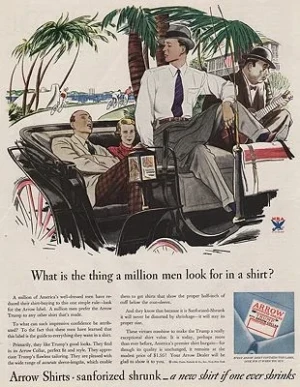 ORIG VINTAGE MAGAZINE AD/ 1934 ARROW SHIRT ADillustrator- James  Williamson