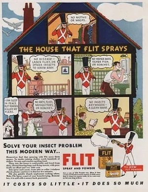 ORIG VINTAGE MAGAZINE AD/ 1934 FLIT SPRAY AND POWDER ADillustrator- N/A