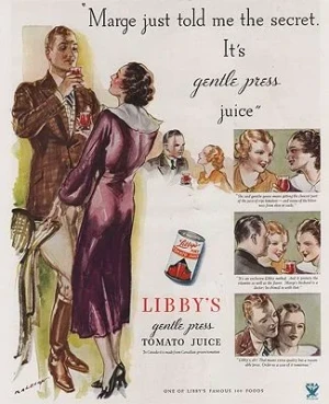 ORIG VINTAGE MAGAZINE AD/ 1934 LIBBY'S TOMATO JUICE ADillustrator- Henry  Raleigh