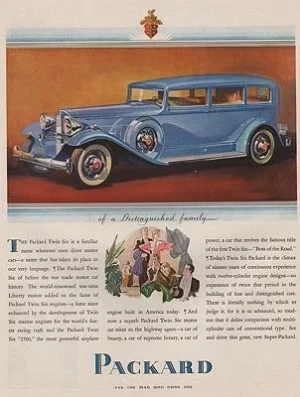 ORIG VINTAGE MAGAZINE AD/ 1934 PACKARD TWIN SIX CAR ADillustrator- N/A