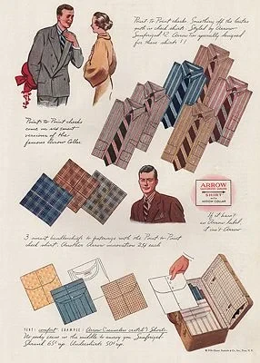 ORIG VINTAGE MAGAZINE AD/ 1936 ARROW SHIRT ADillustrator- James  Williamson