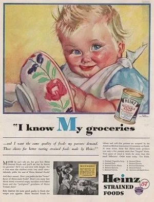 ORIG VINTAGE MAGAZINE AD/ 1936 HEINZ BABY FOOD ADillustrator- Maud Tousey  Fangel